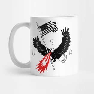 Fire Breathing Bald Eagle Of Patriotism Mug